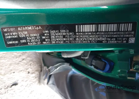 2024 Alfa Romeo Tonale Veloce Eawd z USA, uszkodzony, nr VIN ZASPATDW0R3048948